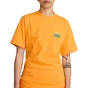 Nike Logo 胸前刺繡 短袖 橘黃 羅紋領 T恤 上衣 FB2759-717  XS 橘黃
