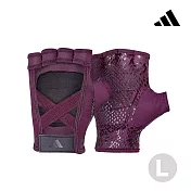 Adidas 女用透氣防滑手套-酒紅紫 L