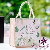 【iSPurple】繽紛動物 輕巧牛津外出購物手提袋/ 牛油果兔