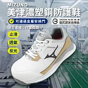 Mizuno 工作鞋 Prime Fit HW II 11L 寬楦 男鞋 作業員 白 防護鞋 防滑 美津濃 F1GA2471-01