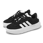adidas 休閒鞋 Grand Court Platform 女鞋 黑 白 厚底 增高 愛迪達 IE1102