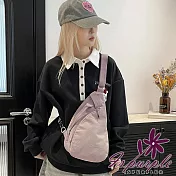 【iSPurple】簡約時尚 防潑水尼龍斜垮胸揹包/ 淺紫色