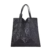 ISSEY MIYAKE 三宅一生 BAOABO KAIJU 6X6壓紋托特包- 黑
