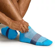 【紐西蘭Icebreaker】男 薄毛圈多功能運動踝襪 S 水藍/白/霧藍