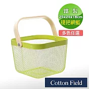 棉花田維格鐵線收納籃-3色可選(25x24x18cm) 果綠色