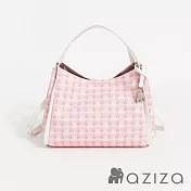 aziza 小象圖騰垂墜感手提斜背包-大  果凍粉
