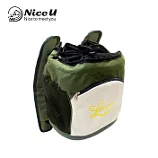 【NiceU 毛樂趣】半開放前背式雙肩寵物包 綠色
