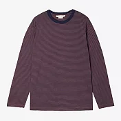 【紐西蘭Icebreaker】中性款 圓領長袖上衣-150 XS 咖啡棕/深藍條紋