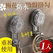 【居家cheaper】梅花防水吸盤掛勾(1入)BPSH6712/浴室掛勾/廚房掛勾/防水掛勾/無痕掛勾 透灰色