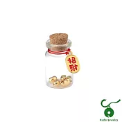 【Kuder Jewelry】999純金黃金豆集富罐5粒裝送1條小金馬項鍊  黃金金豆5粒裝