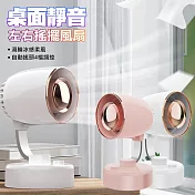 VOORCA 復古超廣角4段風速桌面風扇- Type-C充電超靜音大風力 粉色