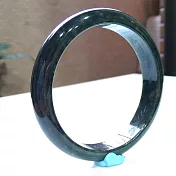 【緻麗珠寶】緻麗美鐲墨守成規，美玉墨甜糯種墨玉扁鐲(手圍18-18.5)【完美品】
