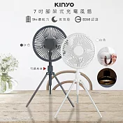 【KINYO】7吋充插兩用DC扇/循環扇/電風扇/USB風扇(UF-7051)立/掛/LED燈- 白色