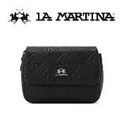 【LA MARTINA】限量2折 頂級皮革肩背包側背包 LMBA01384T 全新專櫃展示品(黑色)