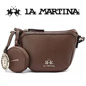 【LA MARTINA】限量2折 頂級皮革肩背包側背包 LMBA01294T 全新專櫃展示品(咖啡色)