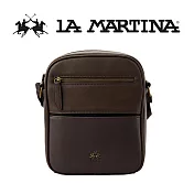 【LA MARTINA】限量2折 頂級皮革肩背包側背包 LMBO01304T 全新專櫃展示品(深咖啡色)