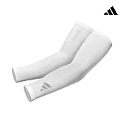 Adidas 吸濕排汗壓縮袖套 白-L/XL