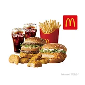 (電子票) 麥當勞大麥克+勁辣鷄腿堡+麥克鷄塊6塊+薯條(大)+可樂(中)*2好禮即享券【受託代銷】