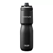 【美國 CamelBak】650ml Podium 競速真空保冰單車水瓶- 曜石黑