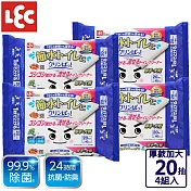 日本LEC 激落君Cleanpa廁所清潔用防菌濕紙巾 加厚20抽x4入組