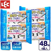 日本LEC 激落君Cleanpa廁所清潔用防菌濕紙巾 48抽x4入組