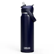 【美國 CamelBak】750ml Flip Straw不鏽鋼多水吸管保溫瓶(保冰)- 海軍藍