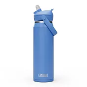 【美國 CamelBak】750ml Flip Straw不鏽鋼多水吸管保溫瓶(保冰)- 矢車菊藍