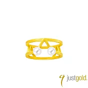 【Just Gold 鎮金店】鎏光．幾何 Infinity Luxe 黃金戒指 港圍 15  金色
