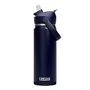 【美國 CamelBak】600ml Flip Straw不鏽鋼多水吸管保溫瓶(保冰)- 海軍藍