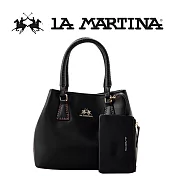 【LA MARTINA】限量2折 頂級皮革托特包肩背包 LMBA01818P 全新專櫃展示品(黑色)