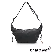 tripose MOVE微皺尼龍輕量抽繩斜背包-小  經典黑