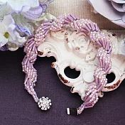 【PinkyPinky Boutique】仙人的祝福花束 手工編織手鍊 (紫藤紫)