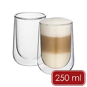 《KELA》Fontana雙層玻璃咖啡杯2入(250ml) | 水杯 茶杯 咖啡杯 雙層隔熱杯 雙層咖啡杯