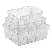 《KELA》Alvaro長方編織收納籃3件 | 整理籃 置物籃 - 雲白