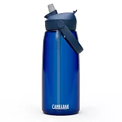 【美國 CamelBak】1000ml Flip Straw多水吸管水瓶RENEW- 牛津藍
