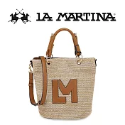 【LA MARTINA】限量2折 頂級編織手提包肩背包 LMBA01786T 全新專櫃展示品(琥珀色標)