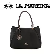 【LA MARTINA】限量2折 頂級皮革托特包肩背包 LMBA01815P 全新專櫃展示品(黑色)