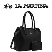 【LA MARTINA】限量2折 頂級皮革托特包肩背包 LMBA01819P 全新專櫃展示品(黑色)
