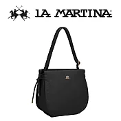 【LA MARTINA】限量2折 頂級皮革肩背包 LMBA01822P 全新專櫃展示品(黑色)