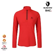 BLACKYAK 女 POLARTEC長袖半開襟 L 紅色