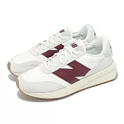 New Balance NB 休閒鞋 370 男鞋 女鞋 海鹽 經典緋紅 膠底 麂皮 復古 拼接 NB U370CB-D 23.5cm WHITE/RED