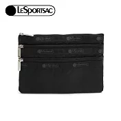 LeSportsac 2025夏季新品 3-Zip Cosmetic 三層拉鍊化妝包(7158) RO86永恆黑