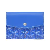GOYARD 拼接塗料帆布三折短夾- 天藍