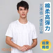 IOIIOI歐洲貴族 涼感天絲棉T恤 圓領衫 透氣排汗 彈力防皺柔軟 輕盈 25521010 M 白色