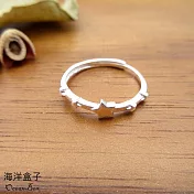 細版許願五連星S990足銀純銀戒指.可調整戒圍