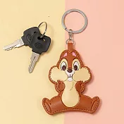 正版迪士尼 Disney Q萌鼓鼓皮革鑰匙圈 鑰匙扣 吊飾 皮革鑰匙扣 奇奇