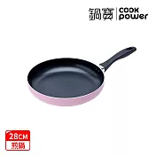 【CookPower 鍋寶】煎大師聚油不沾煎鍋28cm-四色選 粉色