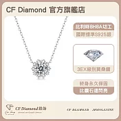 【CF 鑽飾】項鍊《冰凝雪花》莫桑鑽(1克拉 鑽墜)