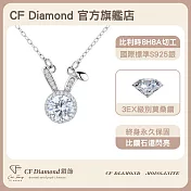 【CF 鑽飾】項鍊《兔耳鎖骨》莫桑鑽(1克拉 鑽墜)