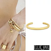 ELLIE VAIL 邁阿密防水珠寶 5mm亮面經典金色手環 C型可調式 Vera Tube